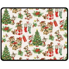 Christmas Texture, Pattern, Red, Tree, Craciun, Green, Christmas Fleece Blanket (medium)