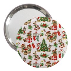 Christmas Texture, Pattern, Red, Tree, Craciun, Green, Christmas 3  Handbag Mirrors