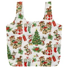 Christmas Texture, Pattern, Red, Tree, Craciun, Green, Christmas Full Print Recycle Bag (xxxl)