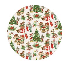 Christmas Texture, Pattern, Red, Tree, Craciun, Green, Christmas Mini Round Pill Box (pack Of 3)