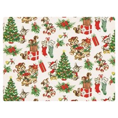 Christmas Texture, Pattern, Red, Tree, Craciun, Green, Christmas Premium Plush Fleece Blanket (Extra Small)