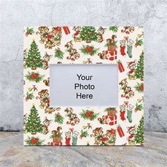 Christmas Texture, Pattern, Red, Tree, Craciun, Green, Christmas White Box Photo Frame 4  X 6  by kyorashop23