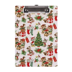 Christmas Texture, Pattern, Red, Tree, Craciun, Green, Christmas A5 Acrylic Clipboard