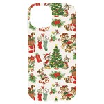 Christmas Texture, Pattern, Red, Tree, Craciun, Green, Christmas iPhone 15 Plus Black UV Print PC Hardshell Case Front