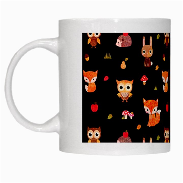 Cool Woodland Animal, Koteto, Scandinavian, Acorn White Mug