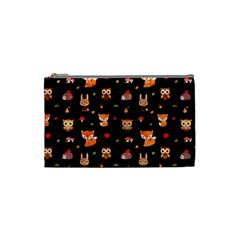 Cool Woodland Animal, Koteto, Scandinavian, Acorn Cosmetic Bag (small) by kyorashop23