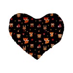 Cool Woodland Animal, Koteto, Scandinavian, Acorn Standard 16  Premium Flano Heart Shape Cushions Front