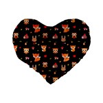 Cool Woodland Animal, Koteto, Scandinavian, Acorn Standard 16  Premium Flano Heart Shape Cushions Back