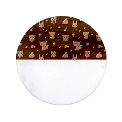 Cool Woodland Animal, Koteto, Scandinavian, Acorn Classic Marble Wood Coaster (round)  by kyorashop23