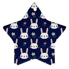 Cute Bunny Pattern, Easter, Koteto Ornament (star)