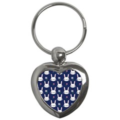 Cute Bunny Pattern, Easter, Koteto Key Chain (heart) by kyorashop23