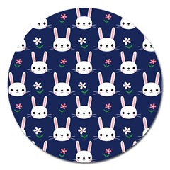 Cute Bunny Pattern, Easter, Koteto Magnet 5  (round)