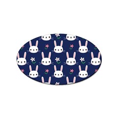 Cute Bunny Pattern, Easter, Koteto Sticker Oval (100 Pack) by kyorashop23