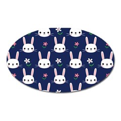 Cute Bunny Pattern, Easter, Koteto Oval Magnet