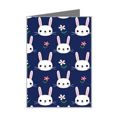 Cute Bunny Pattern, Easter, Koteto Mini Greeting Card