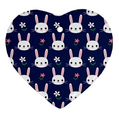 Cute Bunny Pattern, Easter, Koteto Heart Ornament (two Sides)