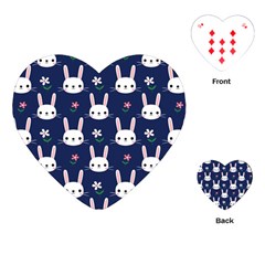 Cute Bunny Pattern, Easter, Koteto Playing Cards Single Design (heart)