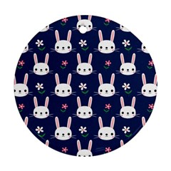 Cute Bunny Pattern, Easter, Koteto Round Ornament (two Sides)