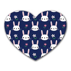 Cute Bunny Pattern, Easter, Koteto Heart Mousepad