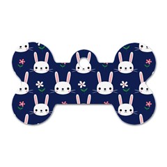 Cute Bunny Pattern, Easter, Koteto Dog Tag Bone (two Sides)