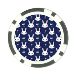 Cute Bunny Pattern, Easter, Koteto Poker Chip Card Guard by kyorashop23