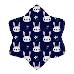 Cute Bunny Pattern, Easter, Koteto Ornament (snowflake)