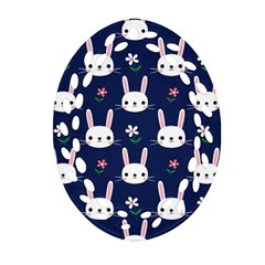 Cute Bunny Pattern, Easter, Koteto Oval Filigree Ornament (two Sides)