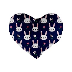 Cute Bunny Pattern, Easter, Koteto Standard 16  Premium Heart Shape Cushions by kyorashop23