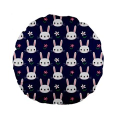 Cute Bunny Pattern, Easter, Koteto Standard 15  Premium Flano Round Cushions by kyorashop23