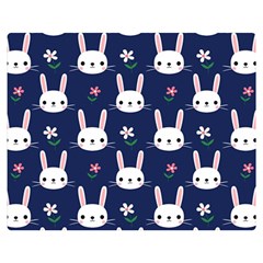 Cute Bunny Pattern, Easter, Koteto Two Sides Premium Plush Fleece Blanket (teen Size) by kyorashop23