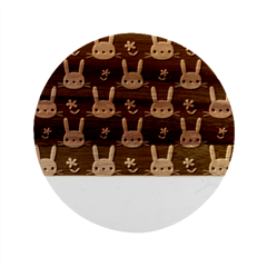 Cute Bunny Pattern, Easter, Koteto Marble Wood Coaster (round) by kyorashop23