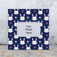 Cute Bunny Pattern, Easter, Koteto White Box Photo Frame 4  X 6 