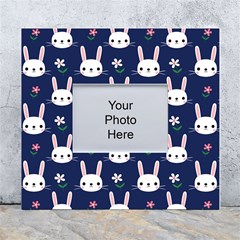 Cute Bunny Pattern, Easter, Koteto White Wall Photo Frame 5  X 7 