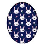 Cute Bunny Pattern, Easter, Koteto Oval Glass Fridge Magnet (4 pack) Front