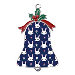 Cute Bunny Pattern, Easter, Koteto Metal Holly Leaf Bell Ornament