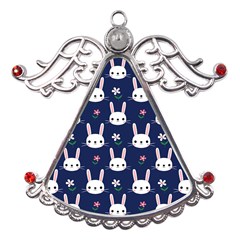 Cute Bunny Pattern, Easter, Koteto Metal Angel With Crystal Ornament