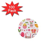 Cute Easter Bunny, Koteto, Animal, Baby 1  Mini Buttons (100 Pack) 