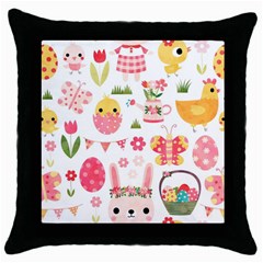 Cute Easter Bunny, Koteto, Animal, Baby Throw Pillow Case (black)