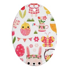 Cute Easter Bunny, Koteto, Animal, Baby Oval Ornament (two Sides)