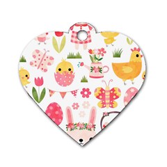 Cute Easter Bunny, Koteto, Animal, Baby Dog Tag Heart (one Side)