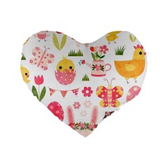 Cute Easter Bunny, Koteto, Animal, Baby Standard 16  Premium Heart Shape Cushions