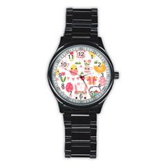 Cute Easter Bunny, Koteto, Animal, Baby Stainless Steel Round Watch