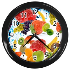 Fruits, Drip, Fruit, Paint, Spring Wall Clock (black)