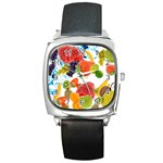 Fruits, Drip, Fruit, Paint, Spring Square Metal Watch Front