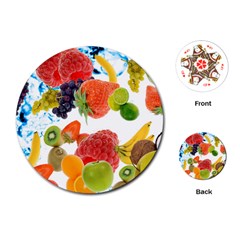 Fruits, Drip, Fruit, Paint, Spring Playing Cards Single Design (round)