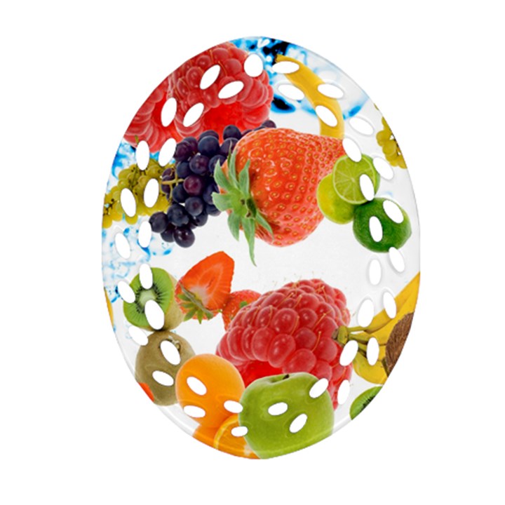 Fruits, Drip, Fruit, Paint, Spring Oval Filigree Ornament (Two Sides)