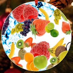 Fruits, Drip, Fruit, Paint, Spring Uv Print Acrylic Ornament Round by kyorashop23