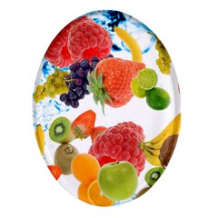 Fruits, Drip, Fruit, Paint, Spring Oval Glass Fridge Magnet (4 Pack) by kyorashop23