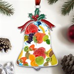 Fruits, Drip, Fruit, Paint, Spring Metal Holly Leaf Bell Ornament Front