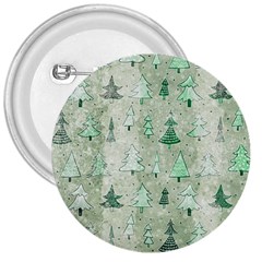 Green Christmas Trees, Cute, Doodle 3  Buttons